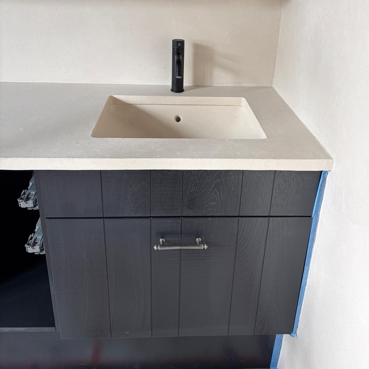 Modern bathroom with warm finish