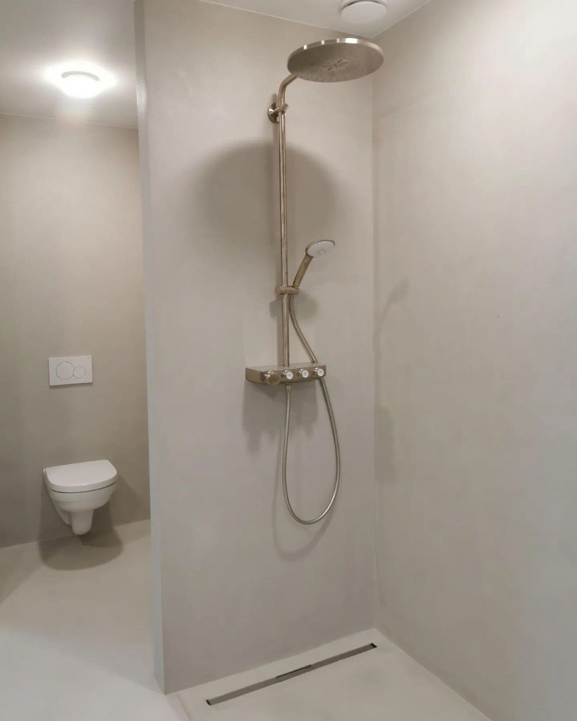 Modern bathroom with shower and toilet