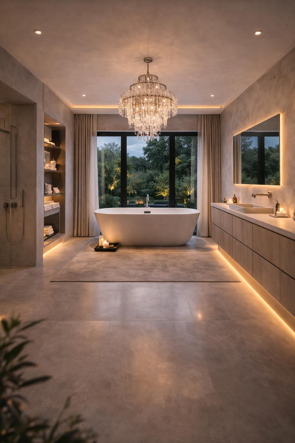 Modern bathroom with shower and toilet